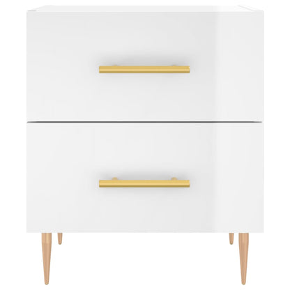 Berkfield Bedside Cabinet High Gloss White 40x35x47.5 cm Engineered Wood