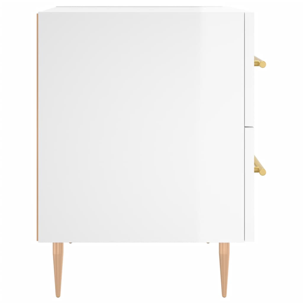 Berkfield Bedside Cabinet High Gloss White 40x35x47.5 cm Engineered Wood