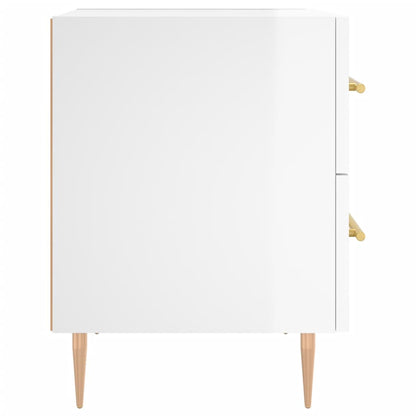 Berkfield Bedside Cabinet High Gloss White 40x35x47.5 cm Engineered Wood