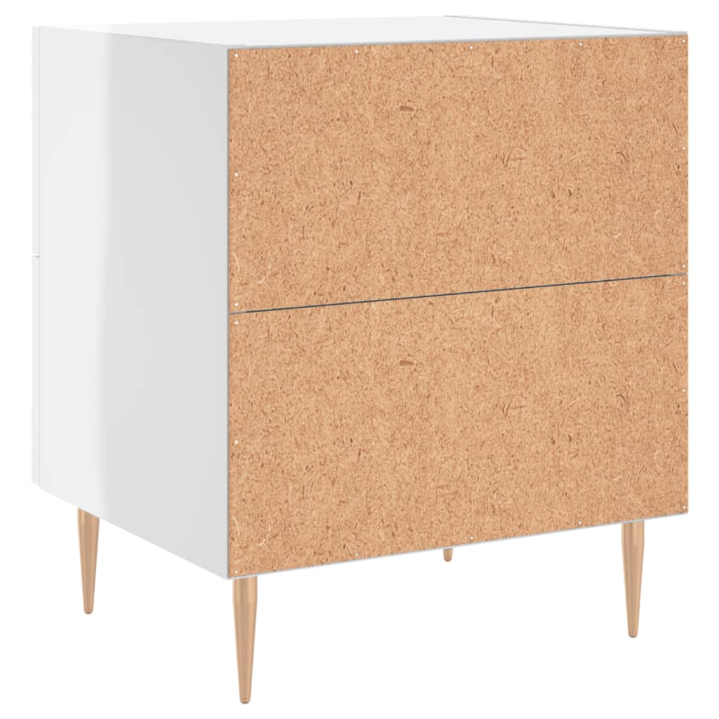 Berkfield Bedside Cabinet High Gloss White 40x35x47.5 cm Engineered Wood