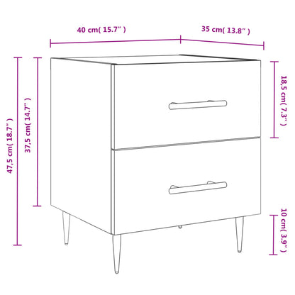 Berkfield Bedside Cabinet Sonoma Oak 40x35x47.5 cm Engineered Wood