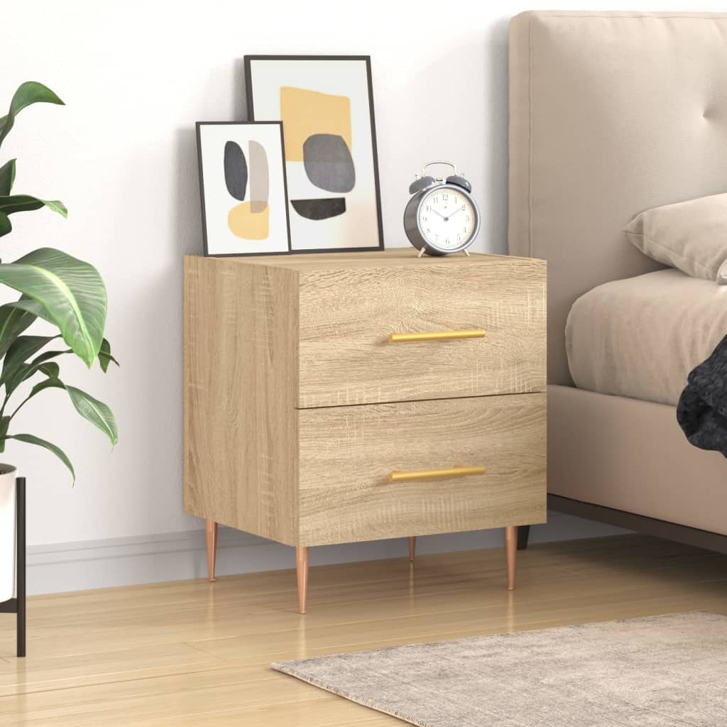 Berkfield Bedside Cabinet Sonoma Oak 40x35x47.5 cm Engineered Wood