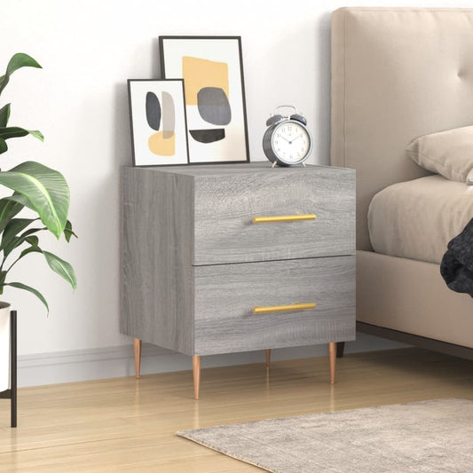 Berkfield Bedside Cabinet Grey Sonoma 40x35x47.5 cm Engineered Wood