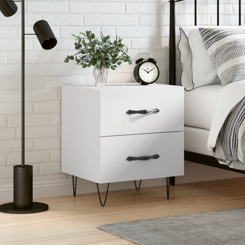 Berkfield Bedside Cabinet White 40x35x47.5 cm Engineered Wood