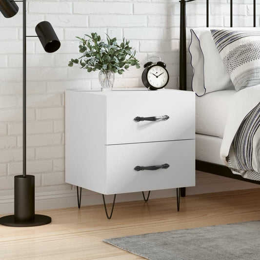 Berkfield Bedside Cabinet White 40x35x47.5 cm Engineered Wood