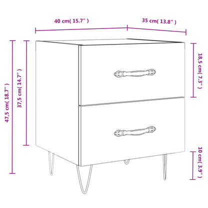 Berkfield Bedside Cabinet Black 40x35x47.5 cm Engineered Wood