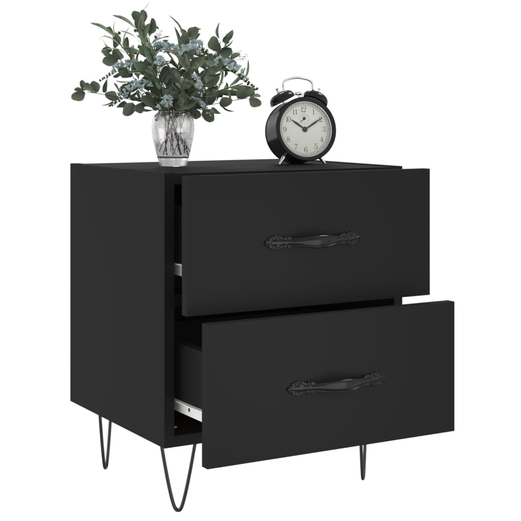 Berkfield Bedside Cabinet Black 40x35x47.5 cm Engineered Wood