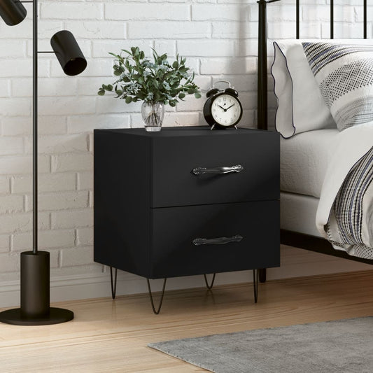 Berkfield Bedside Cabinet Black 40x35x47.5 cm Engineered Wood