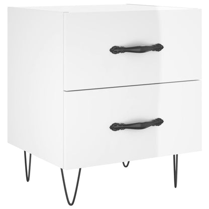 Berkfield Bedside Cabinet High Gloss White 40x35x47.5 cm Engineered Wood