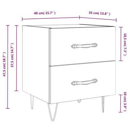 Berkfield Bedside Cabinet High Gloss White 40x35x47.5 cm Engineered Wood