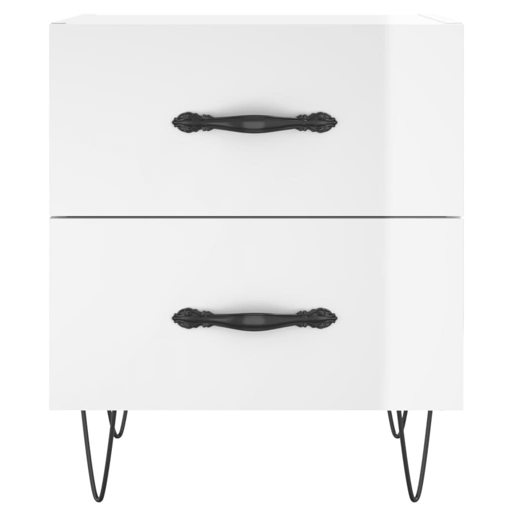 Berkfield Bedside Cabinet High Gloss White 40x35x47.5 cm Engineered Wood