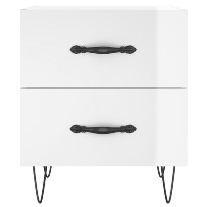 Berkfield Bedside Cabinet High Gloss White 40x35x47.5 cm Engineered Wood