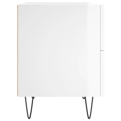 Berkfield Bedside Cabinet High Gloss White 40x35x47.5 cm Engineered Wood