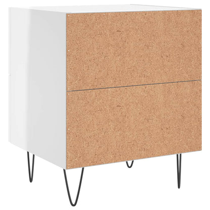 Berkfield Bedside Cabinet High Gloss White 40x35x47.5 cm Engineered Wood