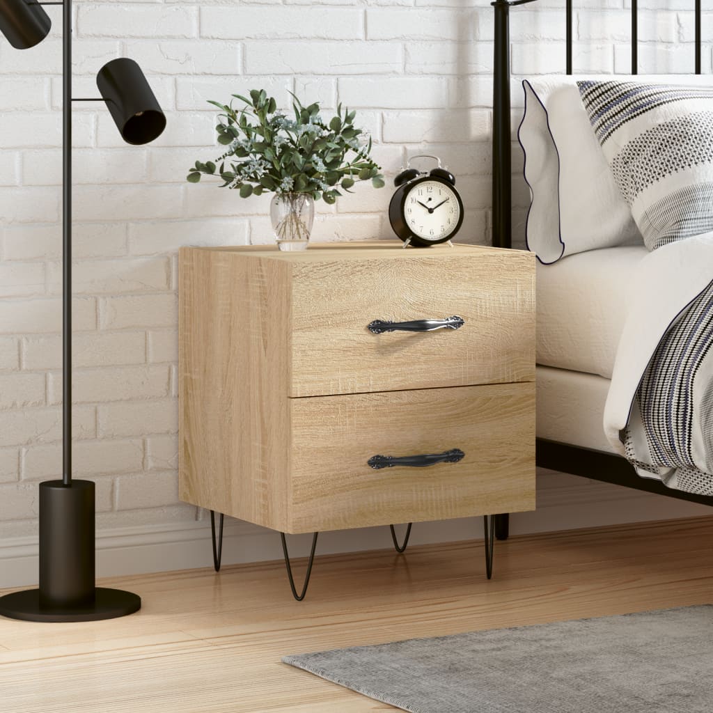 Berkfield Bedside Cabinet Sonoma Oak 40x35x47.5 cm Engineered Wood