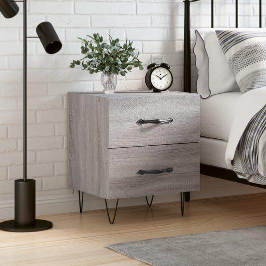 Berkfield Bedside Cabinet Grey Sonoma 40x35x47.5 cm Engineered Wood