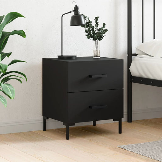 Berkfield Bedside Cabinet Black 40x35x47.5 cm Engineered Wood