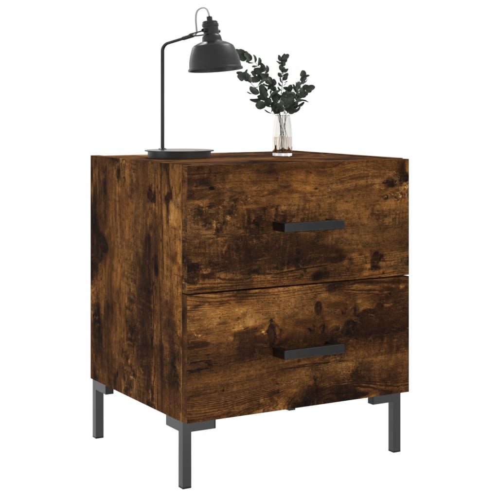 Berkfield Bedside Cabinet Smoked Oak 40x35x47.5 cm Engineered Wood