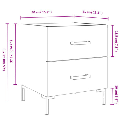 Berkfield Bedside Cabinet Smoked Oak 40x35x47.5 cm Engineered Wood