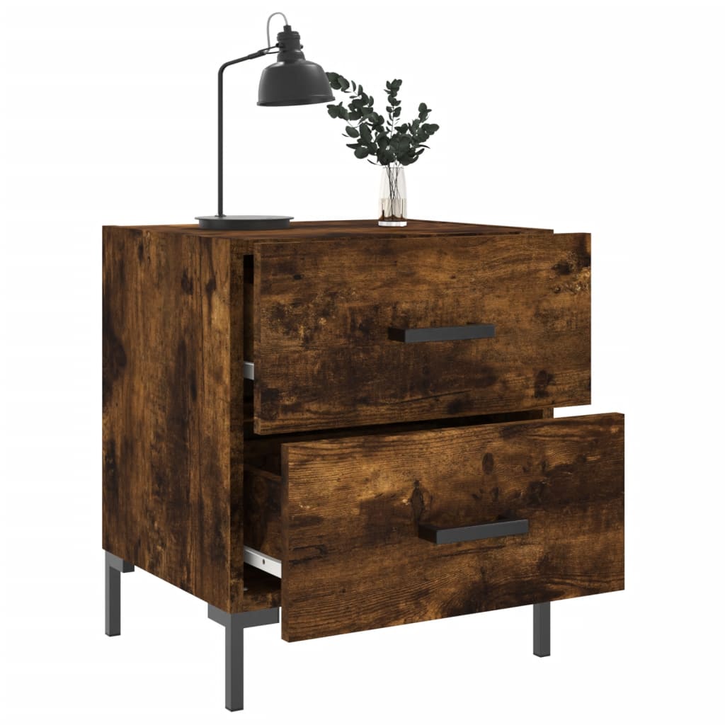 Berkfield Bedside Cabinet Smoked Oak 40x35x47.5 cm Engineered Wood