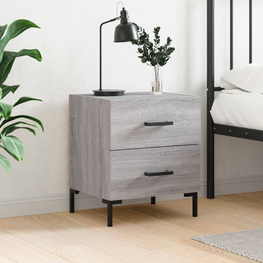 Berkfield Bedside Cabinet Grey Sonoma 40x35x47.5 cm Engineered Wood