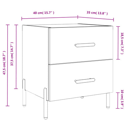 Berkfield Bedside Cabinet White 40x35x47.5 cm Engineered Wood