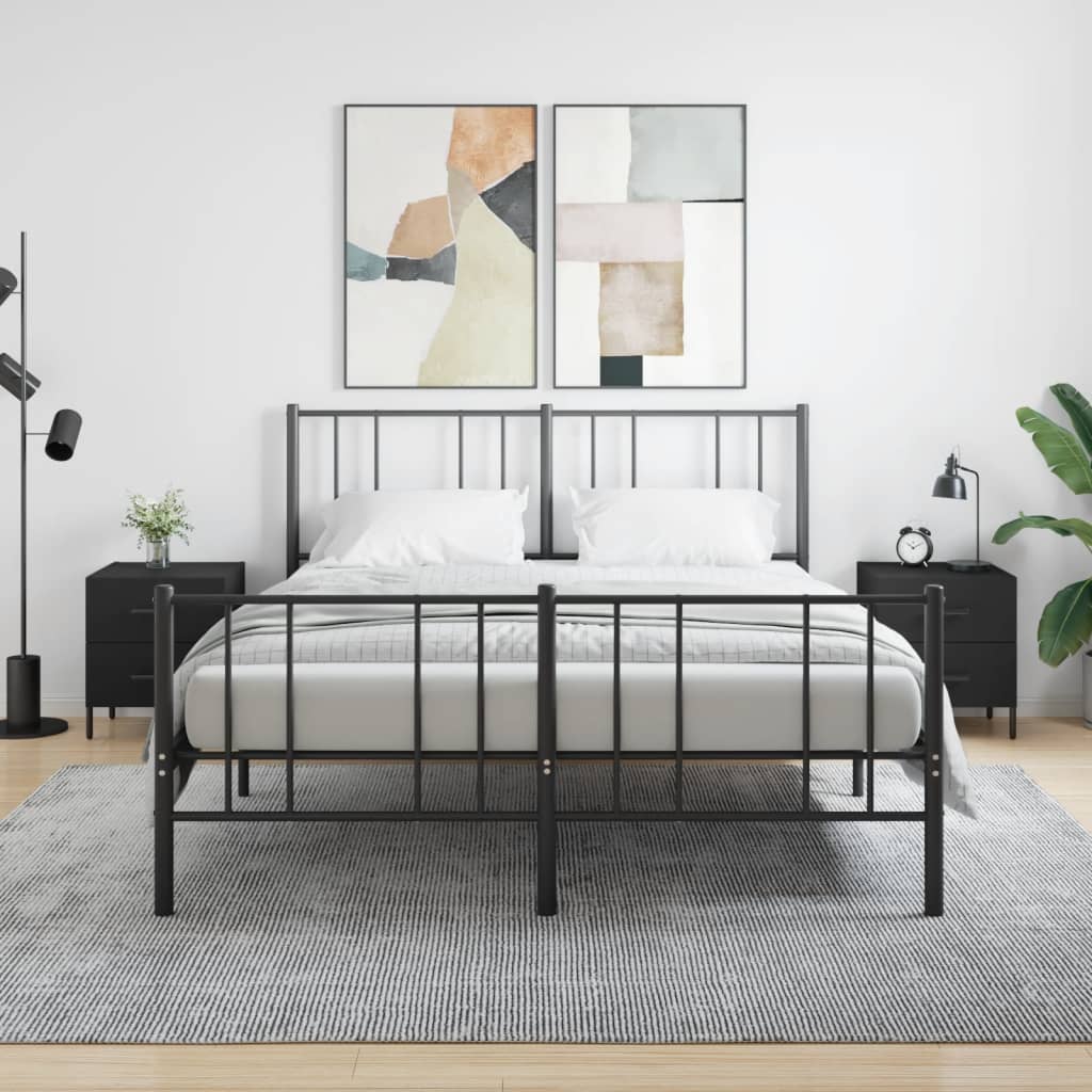 Berkfield Bedside Cabinets 2 pcs Black 40x35x47.5 cm Engineered Wood