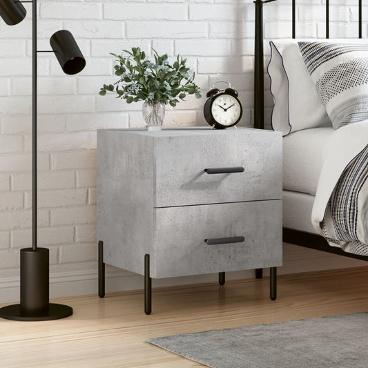 Berkfield Bedside Cabinet Concrete Grey 40x35x47.5 cm Engineered Wood