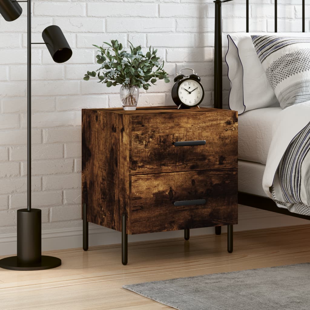 Berkfield Bedside Cabinet Smoked Oak 40x35x47.5 cm Engineered Wood