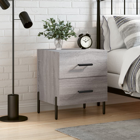 Berkfield Bedside Cabinet Grey Sonoma 40x35x47.5 cm Engineered Wood