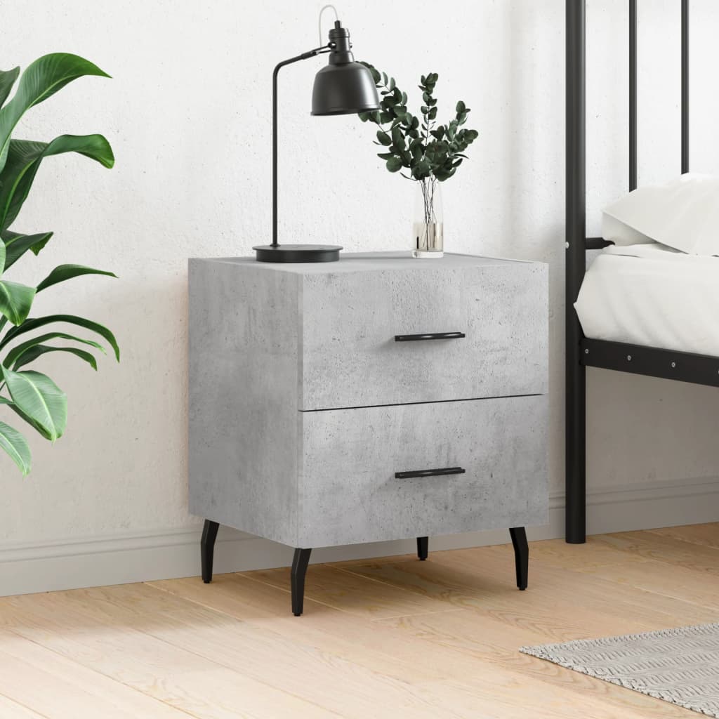 Berkfield Bedside Cabinet Concrete Grey 40x35x47.5 cm Engineered Wood