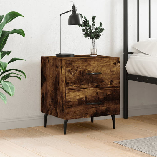 Berkfield Bedside Cabinet Smoked Oak 40x35x47.5 cm Engineered Wood