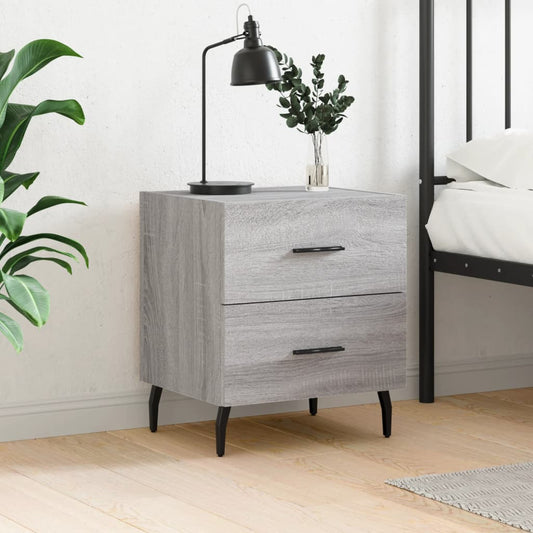 Berkfield Bedside Cabinet Grey Sonoma 40x35x47.5 cm Engineered Wood