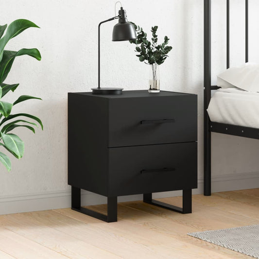 Berkfield Bedside Cabinet Black 40x35x47.5 cm Engineered Wood