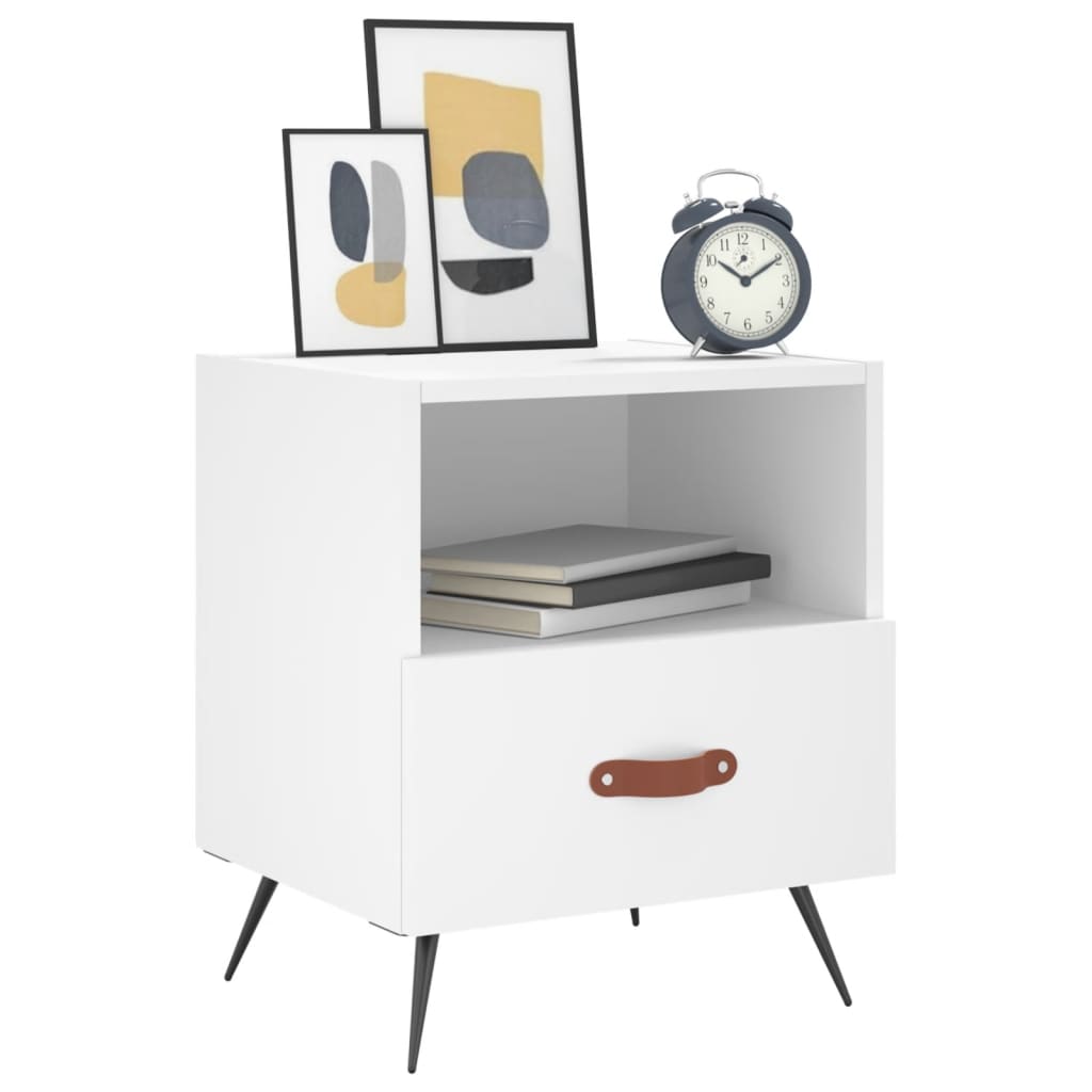 Berkfield Bedside Cabinet White 40x35x47.5 cm Engineered Wood