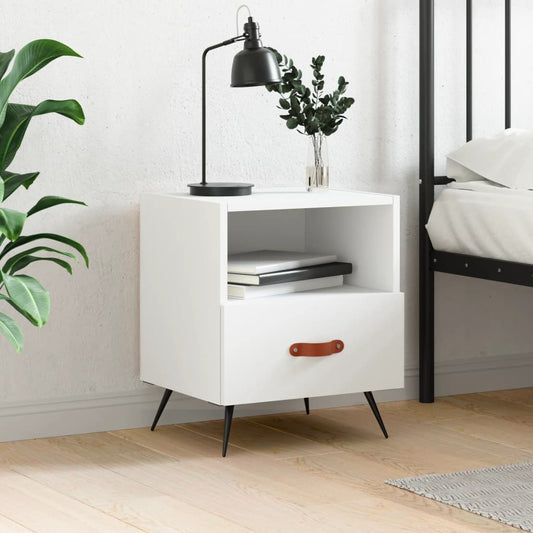 Berkfield Bedside Cabinet White 40x35x47.5 cm Engineered Wood