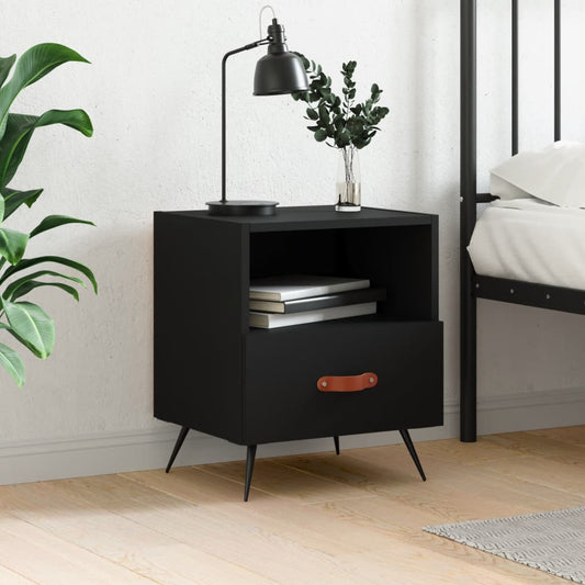 Berkfield Bedside Cabinet Black 40x35x47.5 cm Engineered Wood