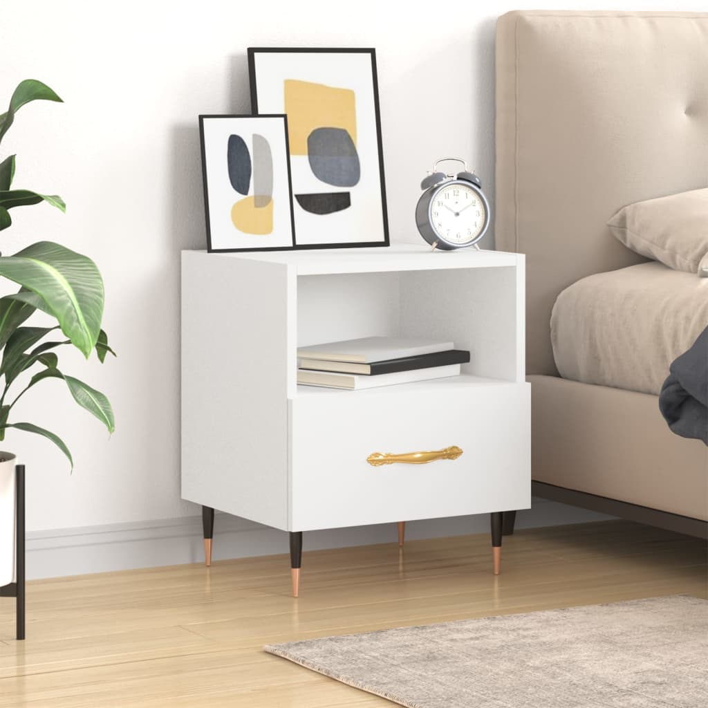 Berkfield Bedside Cabinet White 40x35x47.5 cm Engineered Wood
