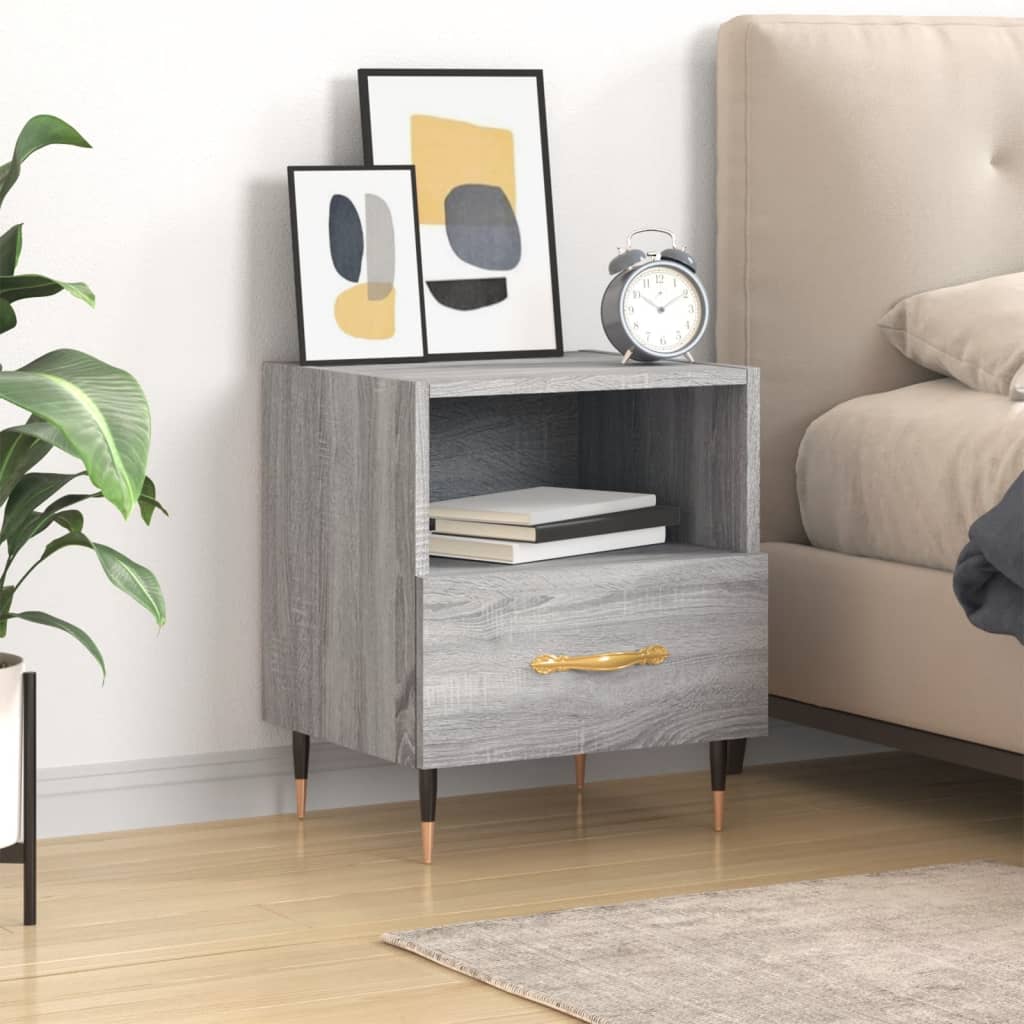 Berkfield Bedside Cabinet Grey Sonoma 40x35x47.5 cm Engineered Wood
