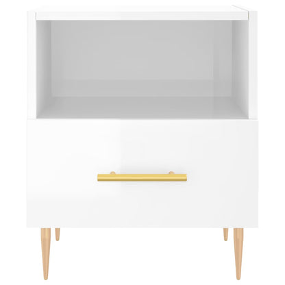 Berkfield Bedside Cabinet High Gloss White 40x35x47.5 cm Engineered Wood
