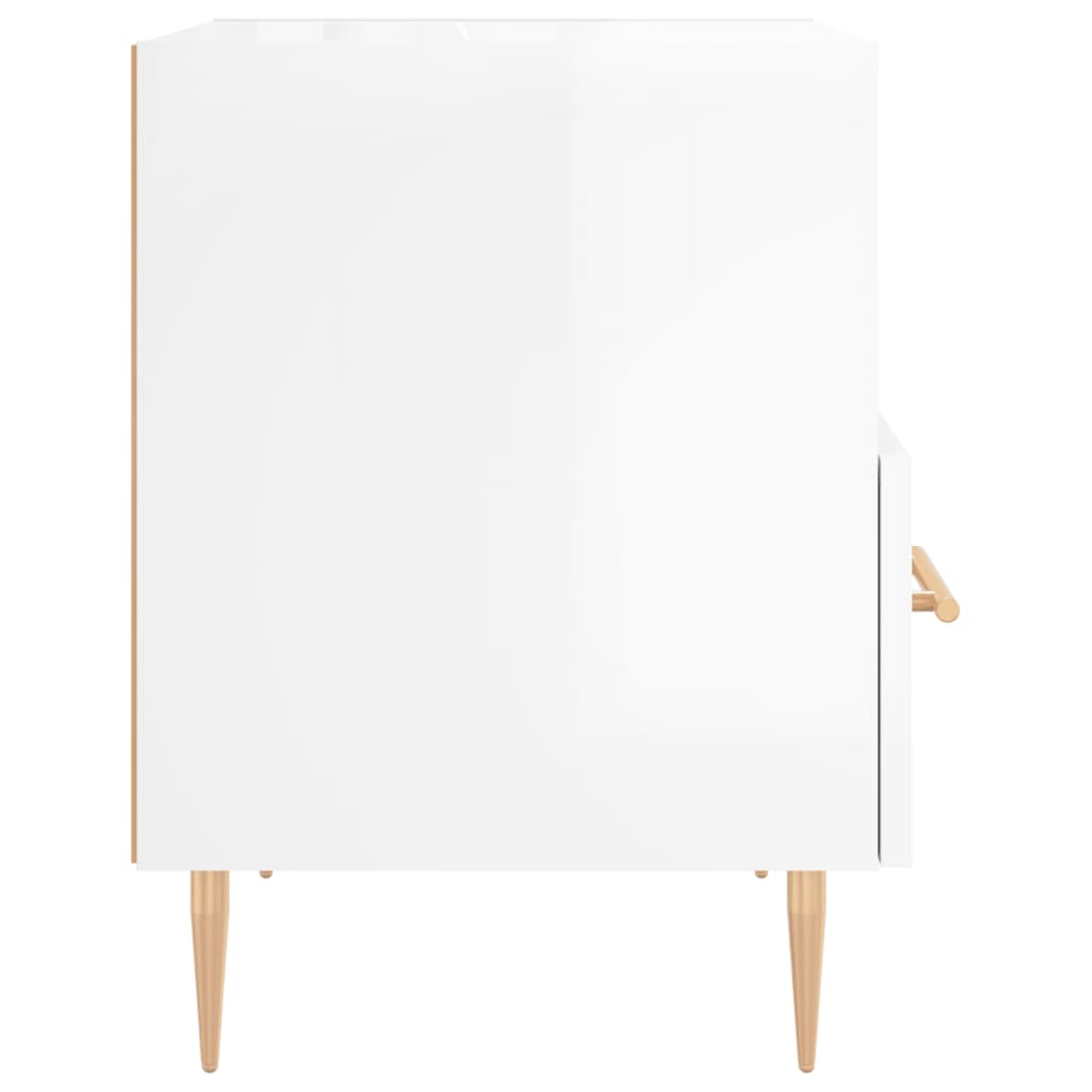 Berkfield Bedside Cabinet High Gloss White 40x35x47.5 cm Engineered Wood