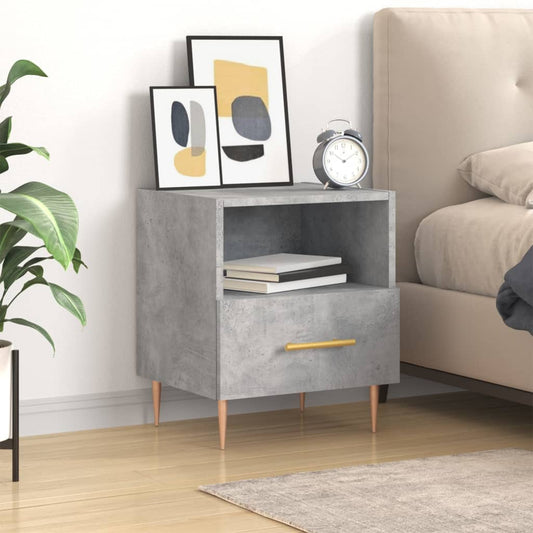 Berkfield Bedside Cabinet Concrete Grey 40x35x47.5 cm Engineered Wood