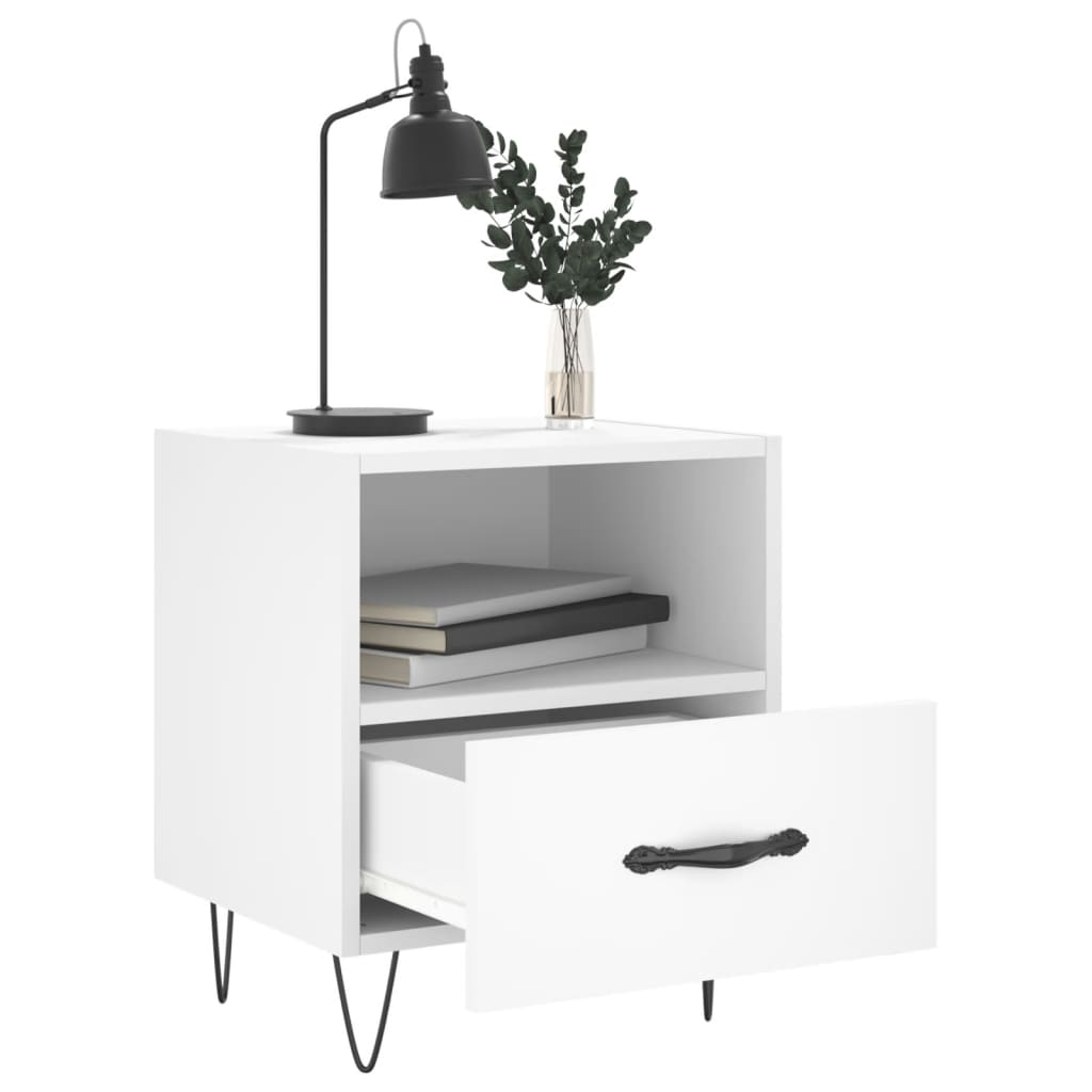 Berkfield Bedside Cabinet White 40x35x47.5 cm Engineered Wood