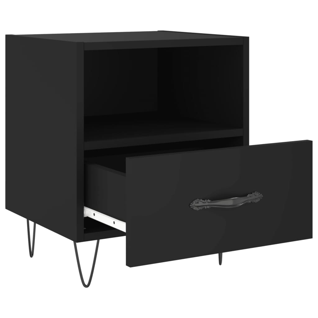 Berkfield Bedside Cabinet Black 40x35x47.5 cm Engineered Wood
