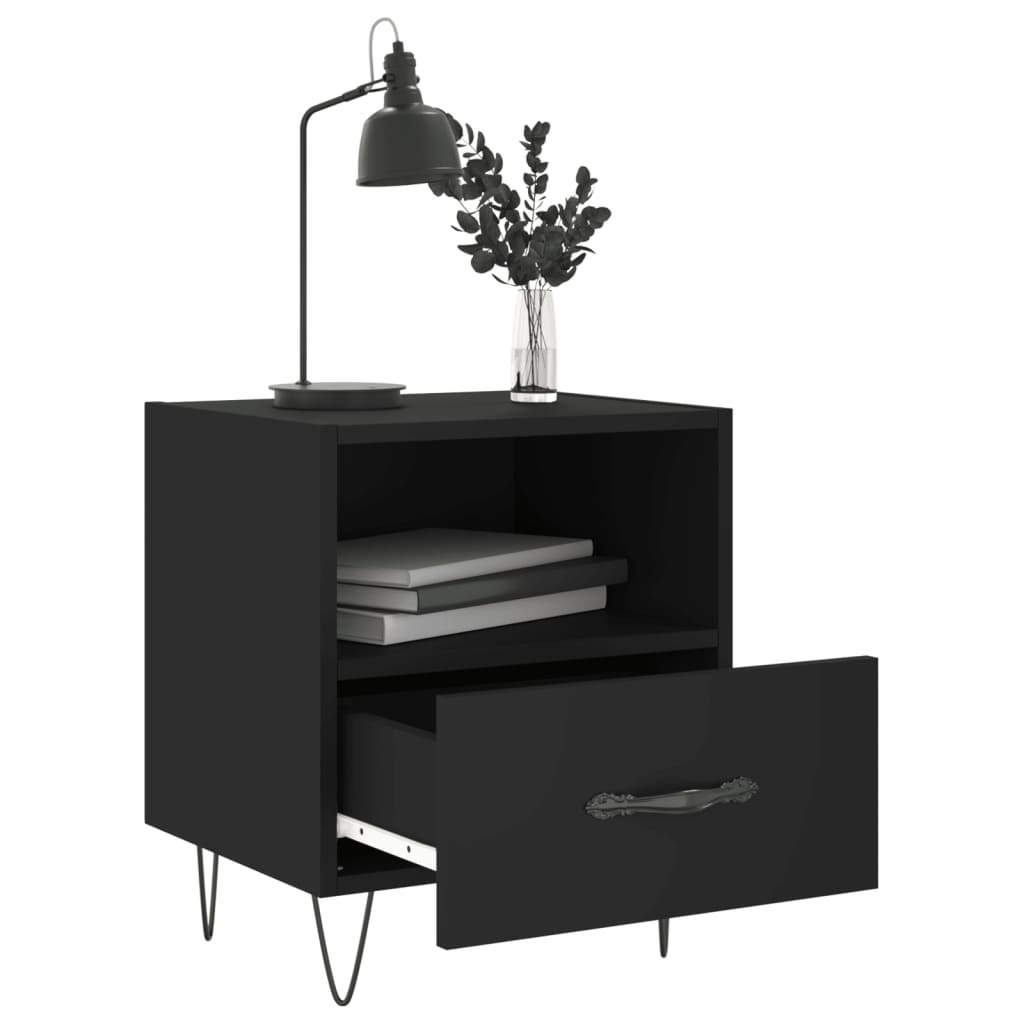 Berkfield Bedside Cabinet Black 40x35x47.5 cm Engineered Wood