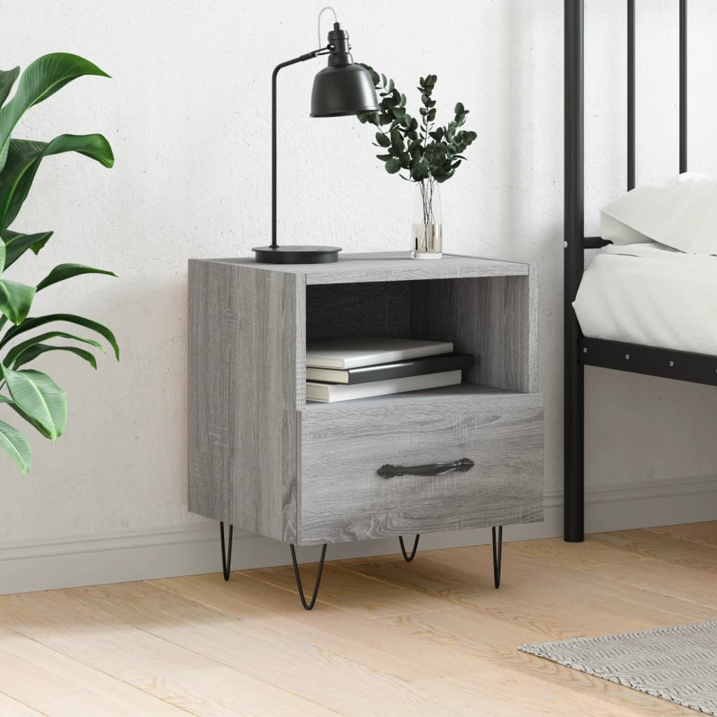 Berkfield Bedside Cabinet Grey Sonoma 40x35x47.5 cm Engineered Wood