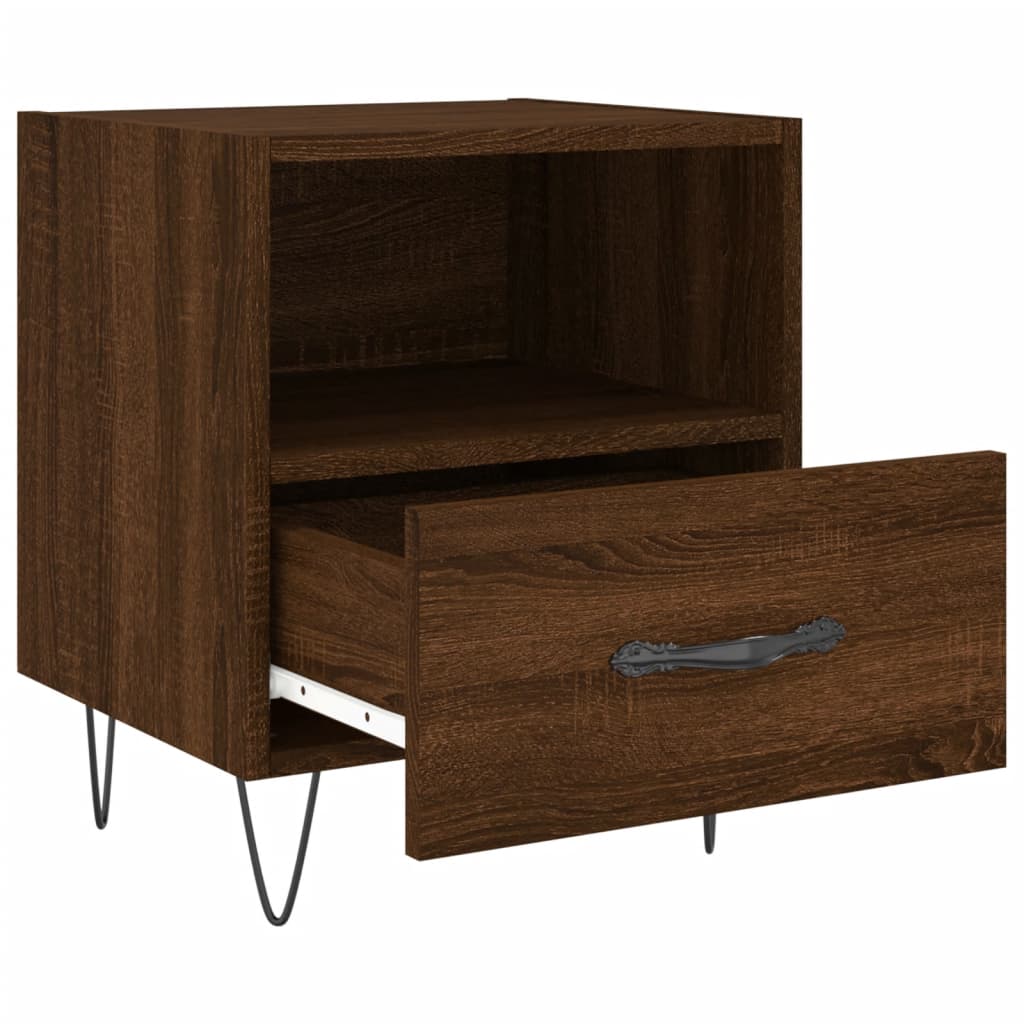 Berkfield Bedside Cabinet Brown Oak 40x35x47.5 cm Engineered Wood