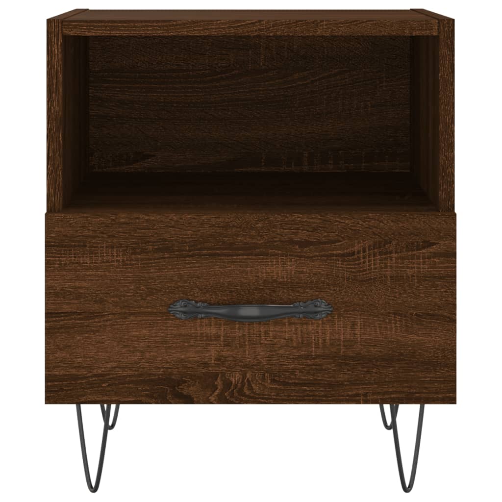 Berkfield Bedside Cabinet Brown Oak 40x35x47.5 cm Engineered Wood