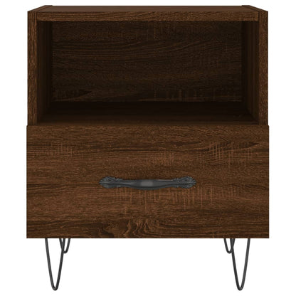 Berkfield Bedside Cabinet Brown Oak 40x35x47.5 cm Engineered Wood