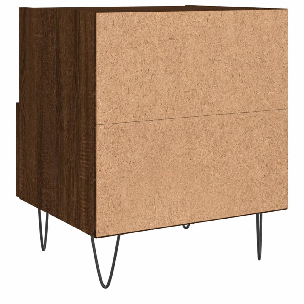 Berkfield Bedside Cabinet Brown Oak 40x35x47.5 cm Engineered Wood